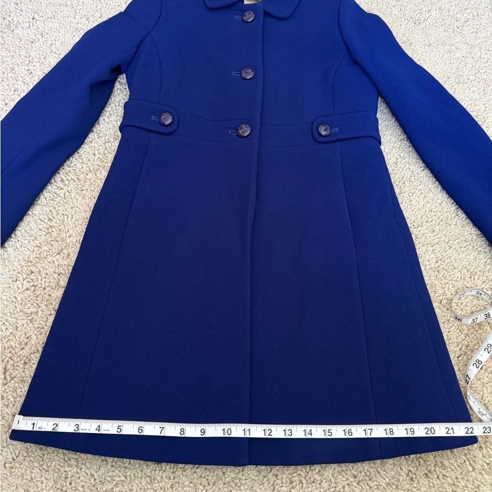 J.Crew Royal Blue Wool Coat Petite 4P Tailored Winter Coat - Picture 11 of 12